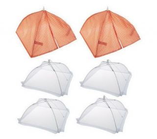 Mr. Bar B Q Set of 6 Umbrella Food Covers with Storage Bag —