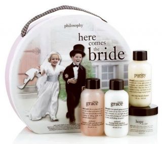 philosophy here comes the bride gift set —