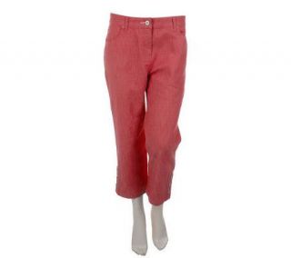 Denim & Co. Modern Waist Stretch Colored Denim Crop Jeans —