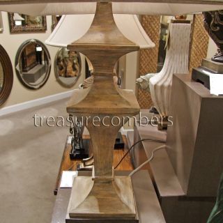French Country Wood Architectural Table Lamp