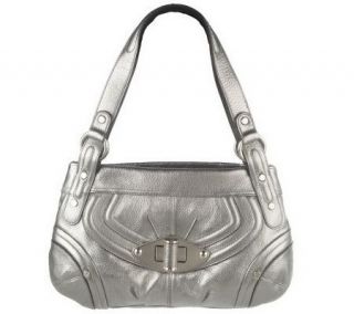 Makowsky Glove Leather Zip Top Shoulder Bag w/Pocket Detail — 