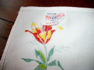  this is a vintage sturdy cotton tablecloth with six napkins labeled