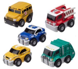 Set of 5 Chunky Pull Back Vehicles w/ Carry Case —