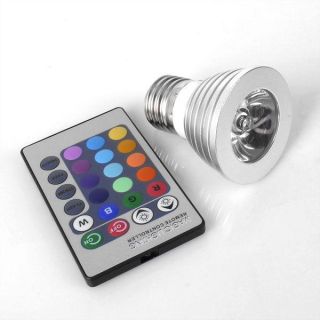 3W E27 85~265V AC RGB LED Cool Color Change Light Bulb Lamp + Remote