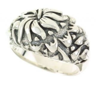 Jean Lin Sterling Asian Flower Band Ring —