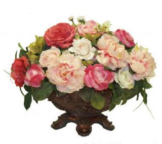 Rose and Peony Centerpiece by Valerie —