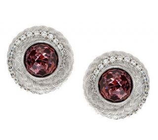 Judith Ripka Sterling 11.00ct. Pink Diamonique Swirl Earrings