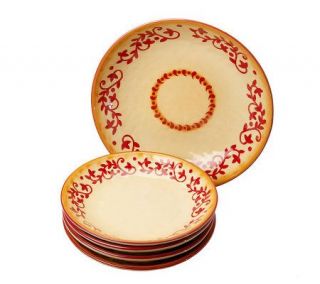 LidiaBastianich Hand Painted 5 piece Stoneware Pasta Bowl Set
