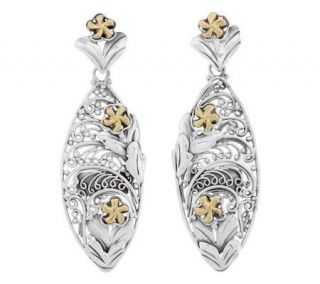 Artisan Crafted Floral Post Earrings, Sterling/14K Gold   J304157
