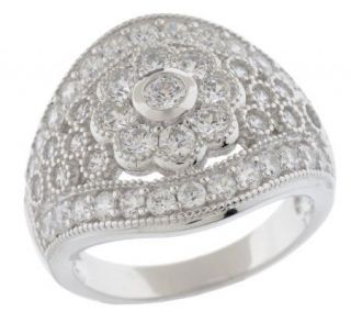 Epiphany Diamonique 1.50 ct tw Floral Design Ring —