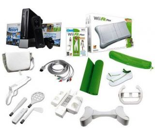 Nintendo Wii Gaming Console w/Wii Fit Plus Fitness Bundle, & Resort 