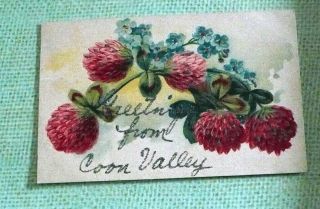 Greetings from Coon Valley Antique Postcard R18