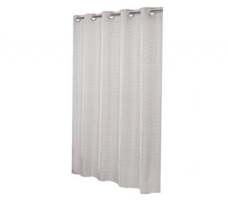 Hookless Litchfield White Shower Curtain w/ Snap Liner   H185352