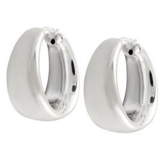 UltraFine Silver Bold Graduated Polished Hoop Earrings —