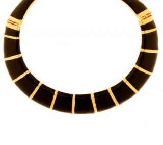 Kenneth Jay Lanes Goldtone and Enamel Collar Necklace —