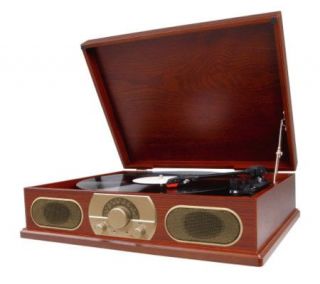 Studebaker SB6051 Wooden Turntable with AM/FM Radio —