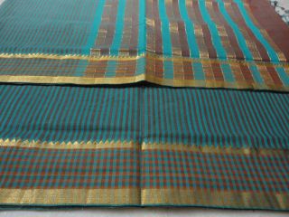  Arival Mangalagiri Cotton Saree Sari With Blouse Piece Copper Sulphate