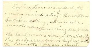 1885 Letter Describing Train Trip from Kansas City to Denning NM