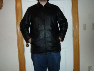 Excelled Mens Genuine Black Motorcycle Leather Jacket Sz Extra Large