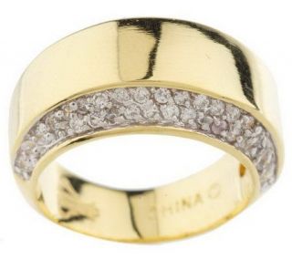 Priscilla Presley High Polished Band Ring with Pave Accents