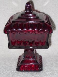 Fine Glassware by Jeannette Ruby Red Glass Candy Dish