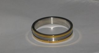 Chromium Coated Stainless Steel Mens Ring Size 17