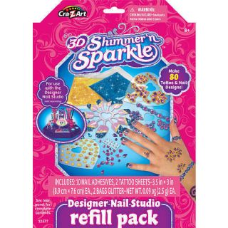 Cra Z Art 3D Shimmer n Sparkle Designer Nail Studio Refill Pack