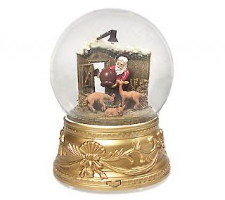 Musical Santa and Reindeer Snowglobe —