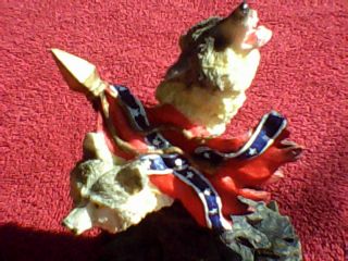 Wolves with confederate flag figurine