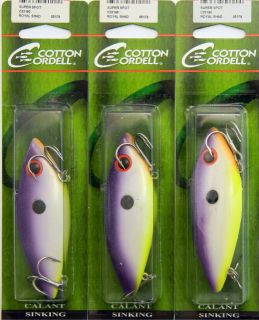 THIS AUCTION IS FOR 3 COTTON CORDELL SUPER SPOT ROYAL SHAD AS PICTURED