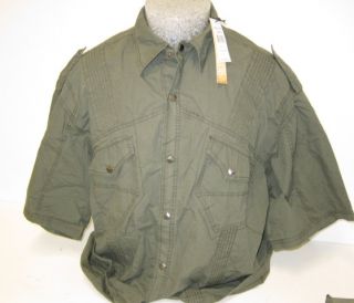 Mens Jordan Craig Button Shirt Size XXXL 3XL Large Army Grey Green