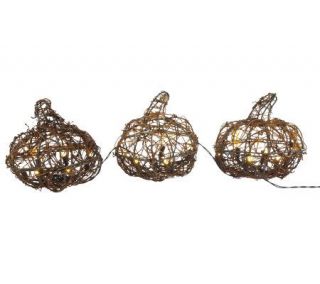 BethlehemLights BatteryOperated Set of 3 6 Pumpkins with Timer