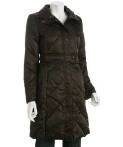 New Womens Kenneth Cole Down Jacket Coat Brown Large L