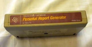 TI 99 4A Personal Report Generator Cartridge Tested 
