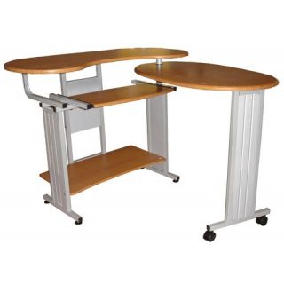  47 w L Shaped Fold Out Computer Desk with Keyboard Tray