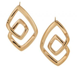 Bold Polished Loop Design Dimensional Hoop Earrings 14K Gold