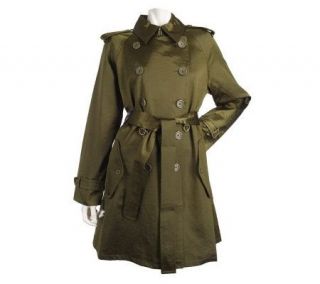 Linea by Louis DellOlio Double Breasted Water Repellant Trench Coat 