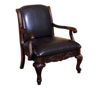 Sheffield Antiqued Dark Cherry Finish Accent Chair —