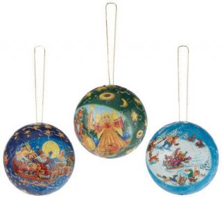 Set of 3 60 Piece ChristmasThemed Puzzle Ball Ornaments —