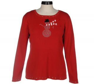 Quacker Factory Sparkly Motif Ribbed Sweater —