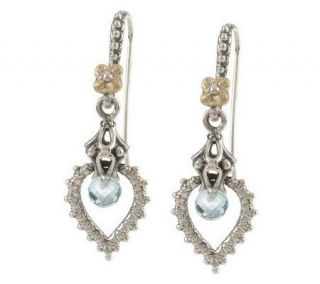 Barbara Bixby Sterling/18K Gemstone Drop Earrings —