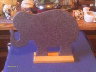 Corian Gray Elephant Shaped Kitchen Cutting Board with Wooden Stand