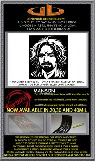 CHARLES MANSON airbrush stencil template motorcycle chopper paint
