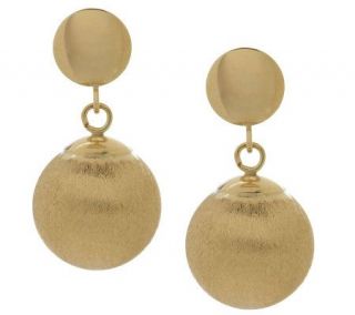 EternaGold Florentine Bead Dangle Earrings 14K Gold —