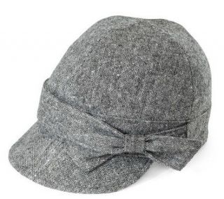 San Diego Hat Co. Womens Tweed Cap with Side Tie —