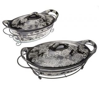 Temp tations Vintage Paisley 8 piece Oval Oven to Table Set — 