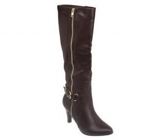 White Mountain Tall Shaft Boots with Side Zip & Bucket Detail