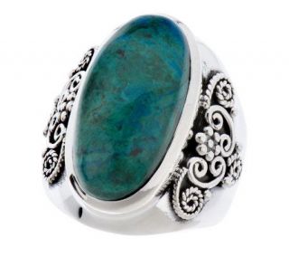 Artisan Crafted Sterling Detailed Gemstone Ring —