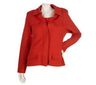 Dialogue Merino Luxe Button Front Sweater Jacket and Shell Set