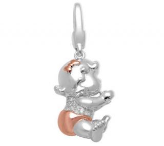 Affinity Sterling Round Diamond Accent Baby Girl Charm —